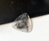 14.7x13.2mm Salt And Pepper Diamond Slice, 0.92 Ct Huge Rare Faceted Polki Slice