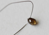 3x2.1mm Cognac Diamond Briolette Bead, 0.44 Cts Brown Cognac Diamond