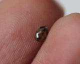 3x2.1mm Cognac Diamond Briolette Bead, 0.44 Cts Brown Cognac Diamond