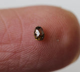 3x2.1mm Cognac Diamond Briolette Bead, 0.44 Cts Brown Cognac Diamond