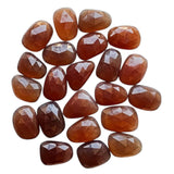 16-19mm Brown Color Chalcedony Cabochons, 5 Pieces Faceted Free Form Shape Chalcedony Flat Back Cabochons For Jewelry - PNG39