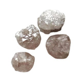 4 Pcs, 4.5-5mm Natural Raw Rough Pink Diamond, Raw Uncut Pink Loose Diamond For Ring / Earring, Easy To Set - PDD957