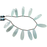22-25mm Aqua Chalcedony Faceted Drop, Blue Chalcedony Briolette Tear Drop Beads, 4 pieces in a Strand - PAG38