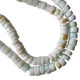 7mm Blue Opal Plain Smooth Tyre Beads, 6 Inches Spacer Beads Blue Opal Tyres For Jewelry - PAG41