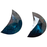 4.5mm Blue Half Crescent Moon Rose Cut Diamond Loose Cabochon, Calibrated Moon Shape Diamond For Jewelry - PDD968