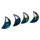 4mm Blue Half Crescent Moon Rose Cut Diamond Loose Cabochon, Calibrated Moon Shape Diamond For Jewelry - PDD970
