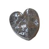 5.3mm Grey Rough Diamond Heart, Loose Flat Raw Grey Heart Shape Diamond Cabochon For Jewelry - PDD983