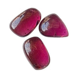 5-6mm Garnet Rhodolite Cabochons, 3 Pcs Natural Plain Free Form Shape Garnet Flat Back Slice Cabs - PDG373