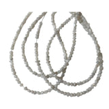 3.5-4mm Natural White Grey Raw Diamond Beads, Rough White Grey Diamond Rondelle Beads for Jewelry (2 IN To 8 IN) - PPKJ213