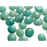 5 Pcs Amazonite Cabochons, 12-13mm Loose Flat Back Seafoam Amazonite Rose Cut Cabochons - PSG406