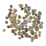 5-6mm Ethiopian Opal Heart Shape Cut Stones, Natural Fire Ethiopian Opal Faceted Heart Cut Stone For Jewelry, 2 Pieces - PUSNT14A