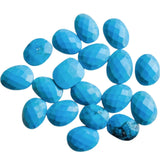 12-15mm Turquoise Rose Cut Cabochons, 5 pcs Loose Chinese Turquoise Faceted Flat Back Cabochons For Jelwery - KRIS56Z