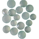 13-14mm Aqua Chalcedony Faceted Round Stones, 5 Pieces Loose Aqua Chalcedony Double Side Cut Gemstones For Jewlery - KS169A