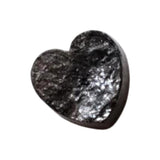 5.3mm Black Rough Diamond Heart, Loose Raw Flat Black Black Heart Diamond Cabochon For Jewelry - PDD981