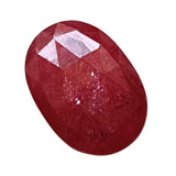 11x15.8mm Ruby Glass Filled Faceted Oval Cabochons, Loose Flat Back Ruby Cabochons Stones For Jewelry - PPH56