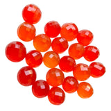 11-12mm Carnelian Orange Chalcedony Checker Cut Cabochons, Orange Flat Back Round Faceted Cabochon For Jewelry (5 Pcs To 10 Pcs) - PSG405