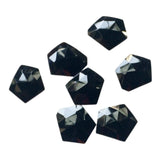 14-16mm Black Onyx Rose Cut Cabochon, Black Onyx Fancy Cut Flat Back Cabochons For Jewelry (5Pcs To 20pcs) - GS3142Z