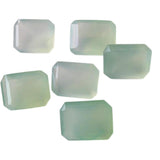 6 Pcs Blue Chalcedony Emerald Cut, Rectangle Loose Blue Chalcedony Gemstones, 12x15mm - GS3145Z