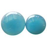30-35mm Huge Blue Chalcedony Plain Round Cabochon, 1 Piece Blue Chalcedony Flat Back Stone Cabochons For Jewelry - KRS324Z