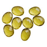 15-17mm Lemon Quartz Rose Cut Cabochons, 4 Pieces Yellow Lemon Quartz Rose Cut Faceted Gemstones For Jewelry - NNP509Z