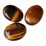 18-19 mm Tigers Eye Plain Cabochons, 3 Pieces Plain Tigers Eye Flat Back Loose Gemstones For Jewelry - NNP517Z