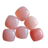 10mm Pink Opal Cushion Cut Cabochons, 10 Pieces Loose Natural Pink Opal Plain Cushion Cut Square Flat Back Cabochons For Jewelry - PKSG37Z