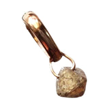5.5mm Champagne Rough Diamond Crystal Pendant, Ready to Wear Champagne Raw Uncut