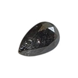 4x2.5mm Salt And Pepper Pear Diamond, Clear Black Pear Shaped Faceted Rose Cut