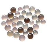 10-12mm Round Chalcedony Cabochons, Multi Color Plain Round Chalcedony Flat Back