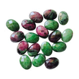 Ruby Zoisite Cabochons, Rose Cut Oval Gemstones, 13x18mm, 5 Pcs - GFJRZZ