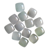 12mm Aquamarine Plain Square Flat Back Cabochon, 2 Pieces Milky Aquamarine