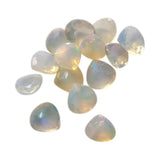 7mm Ethiopian Opal Faceted Heart Cut Stone, Faceted Heart Cut Stone