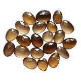 12-16mm Beer Colored Crystal Quartz Rose Cut Cabochon, 5 Pieces Orange Yellow