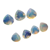 8mm Ethiopian Opal Faceted Heart Cut Stone, Ethiopian Welo Fire Opal Faceted