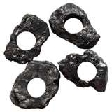 13-14mm Raw Black Diamond Bead, Loose Huge Hole Bead Rough Uncut Black Drilled