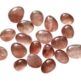 Strawberry Quartz Cabochons 8–13mm, Pink Flat Back Plain Stones (5-10 Pcs)