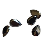 Black RARE 2x3mm Black Pear Cut Shaped Faceted Diamond Loose Double Cut, 5 pcs