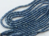 3-5mm Blue Sapphire Beads Plain Rondelle Beads, Blue Sapphire Beads (8IN-16IN)