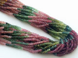 3-3.5mm Multi Tourmaline Faceted Rondelles, Tourmaline Faceted 6.5 Inches