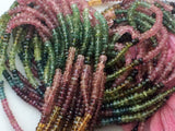 3-3.5mm Multi Tourmaline Faceted Rondelles, Tourmaline Faceted 6.5 Inches