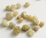 3-5mm Yellow Green Rough Diamond Rondelles 2 Pcs Conflict Free Uncut For Jewelry