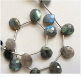 14 mm Labradorite Faceted Heart Beads, Labradorite Fire Gem Stone, Labradorite