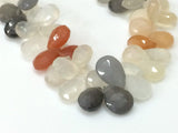 8x12 mm-9x13 mm Multi Moonstone Faceted Pear Beads, Multi Moonstone Faceted