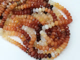 5-6mm Fire Opal Faceted Rondelle Beads, Mexican Fire Opal Rondelles, Fire Opal