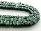 6-7mm Emerald Heishi Beads, Original Emerald Flat Square Heishi Beads, Emerald