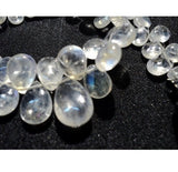 7x5 mm To 10x6 mm Rainbow Moonstone Plain Pear Briolettes, Rainbow Moonstone