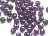 8mm Amethyst Chalcedony Round Both Side Cut Stones, Chalcedony Faceted Gems