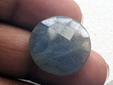 18-20mm Labradorite Rose Cut Round Stones, 1 Pc Labradorite Both Side Faceted