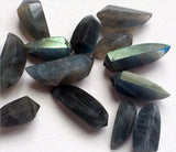 15-20 mm Labradorite Faceted Horn Beads, Labradorite Horn Beads, Blue Fire Fancy