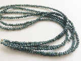 Blue Rough Diamonds Uncut Diamond Beads Conflict Free, 3-4mm, 3.5", 7 CTW